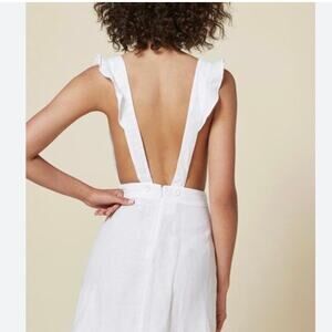 Reformation White Linen Midi Dress XS | US 2